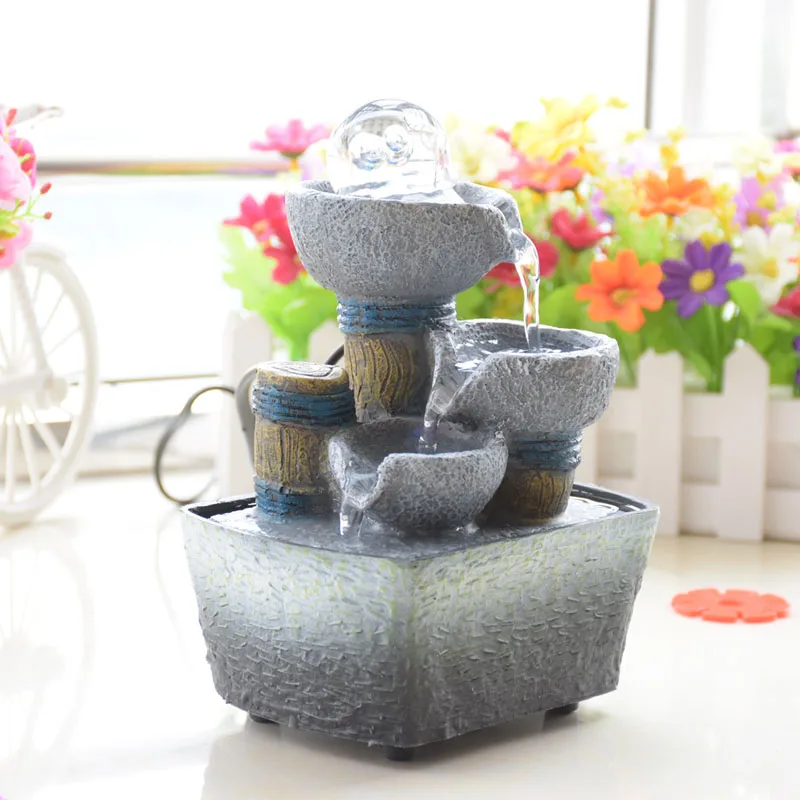 Фэн шуй круглая фонтанная вода украшение для сада простое офиса рабочего стола