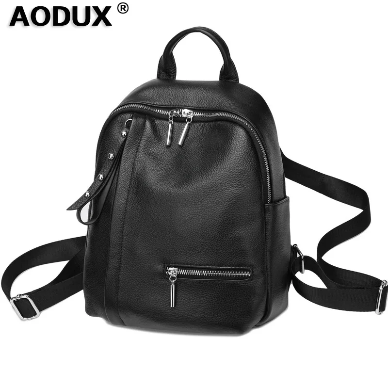 AODUX 100% IItalian из натуральной телячьей кожи серебряные женские рюкзаки аксессуары