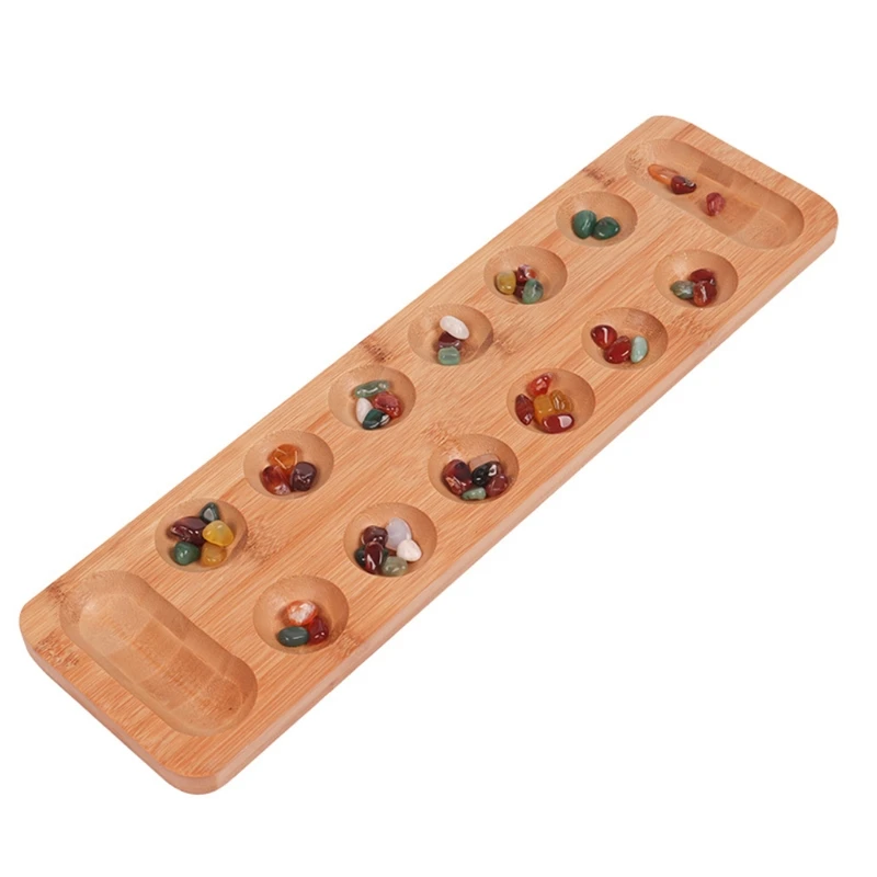 

Montessori Board Game Family Game with Natural Stones for Children Kids Playing