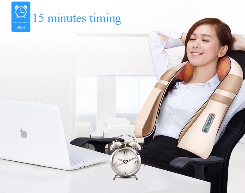 

U-образный Электрический шиацу массажер для шеи, плеч и тела, шарф с инфракрасным подогревом, разминающий Массажер для автомобиля/дома