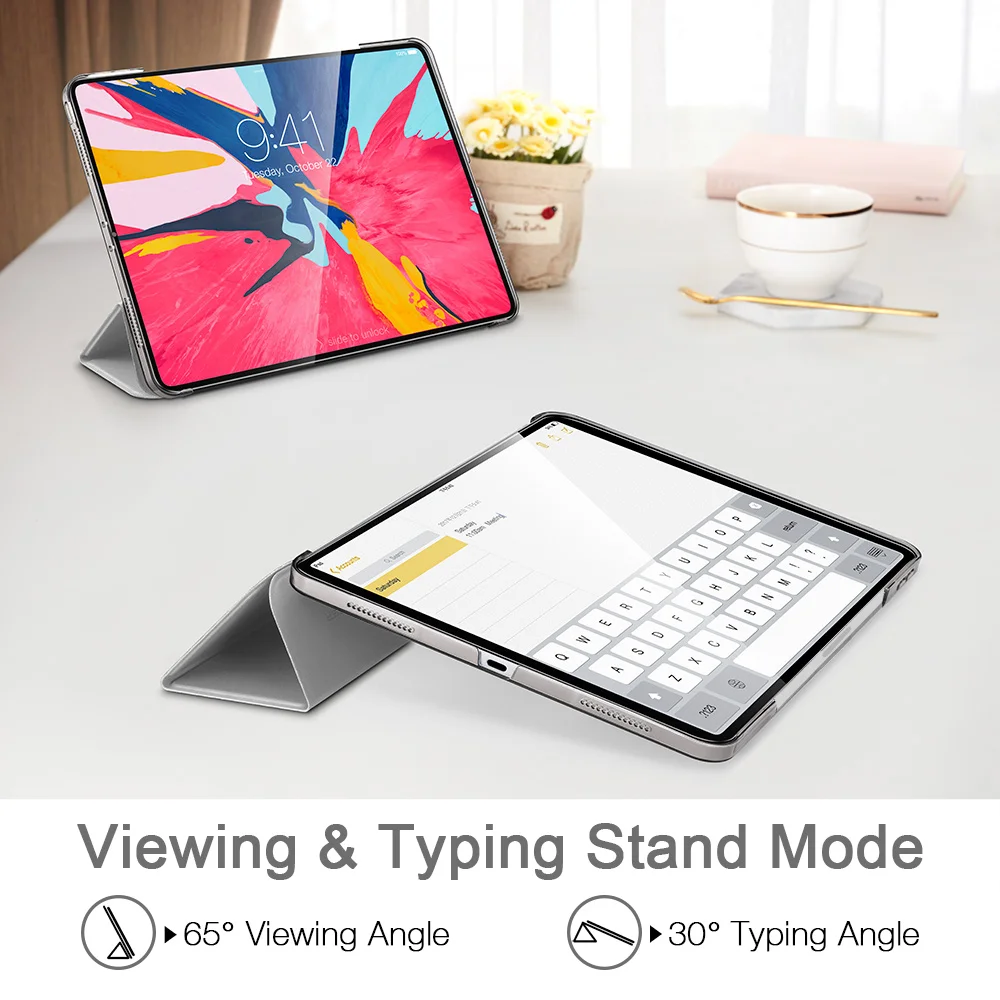 ESR, Магнитный флип-чехол для iPad Pro 12,9, из искусственной кожи, ультра тонкая прозрачная задняя крышка, трехкратный смарт-чехол для планшета, чехол для iPad