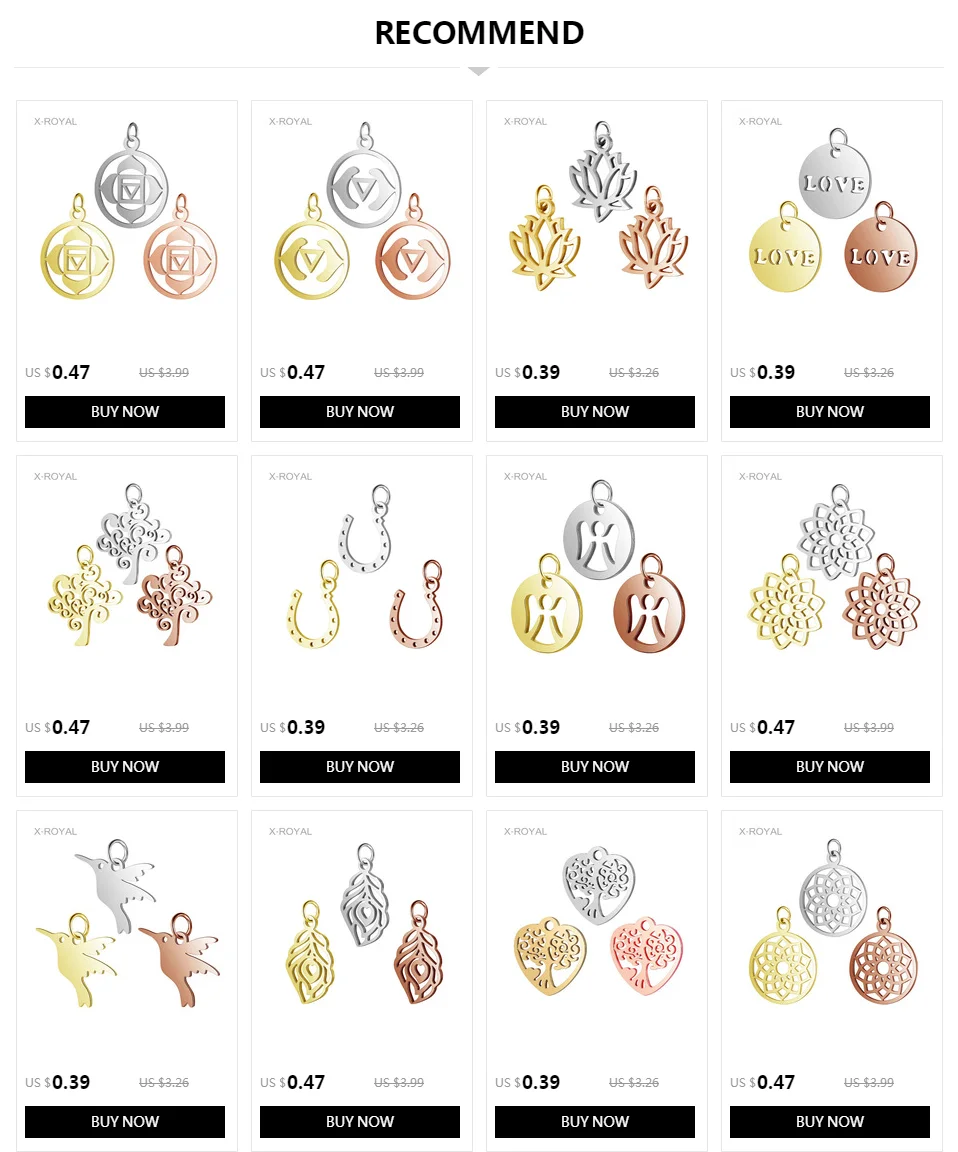 X-ROYAL 5Pcs/lot DIY Jewelry Making Findings Stainless Steel Elephant Shape Pendants Necklace Bracelets Earrings Charms Pendants