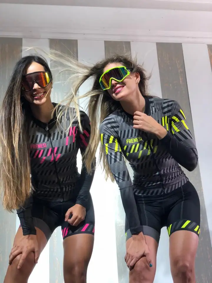 skinsuits 6 Frenesi Колумбии заднюю часть тела Пользовательские Лайкры скафандр Длинные рукава Триатлон дышащие велосипедные Комплект Одежда для велоспорта Ropa Ciclismo - Цвет: skinsuits 6