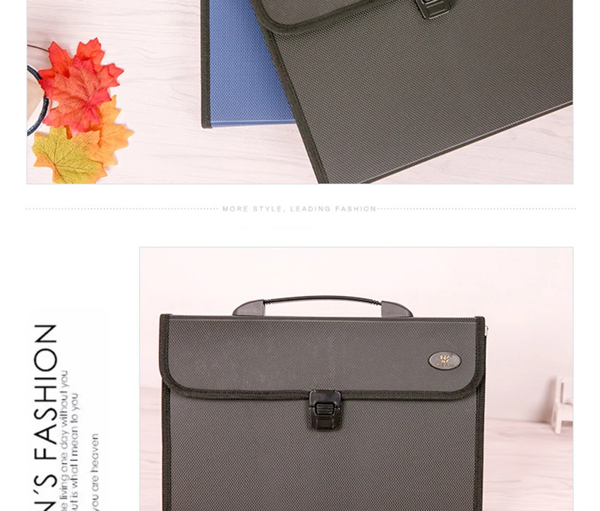 12-layer Expanding Wallet A4 Paper Holder Bag File Folder Stationery Business Handbag Document Storage Organizer Office Supplies