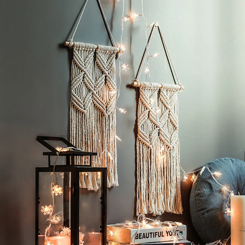 Ручной работы тканый макраме настенный гобелен Свадебный декоративный фон