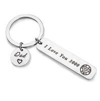 stainless steel keychain heart shaped engraving letter i love you 3000 dad card thanksgiving fathers day birthday gift