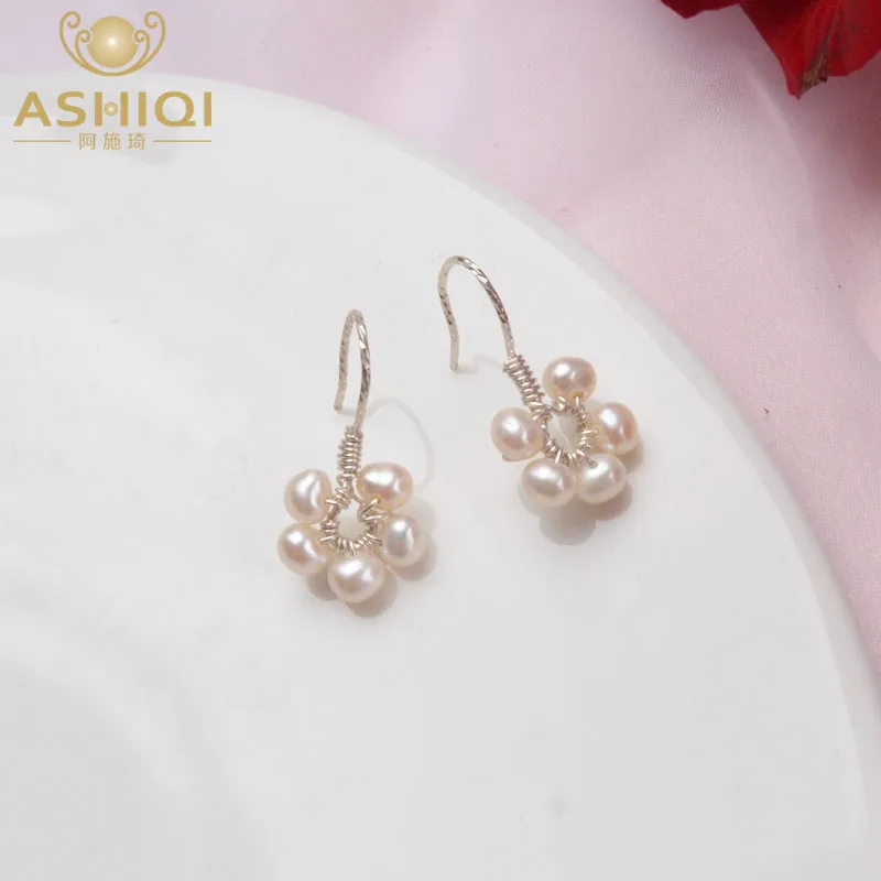 Женские серьги из серебра с натуральным пресноводным жемчугом | Украшения и