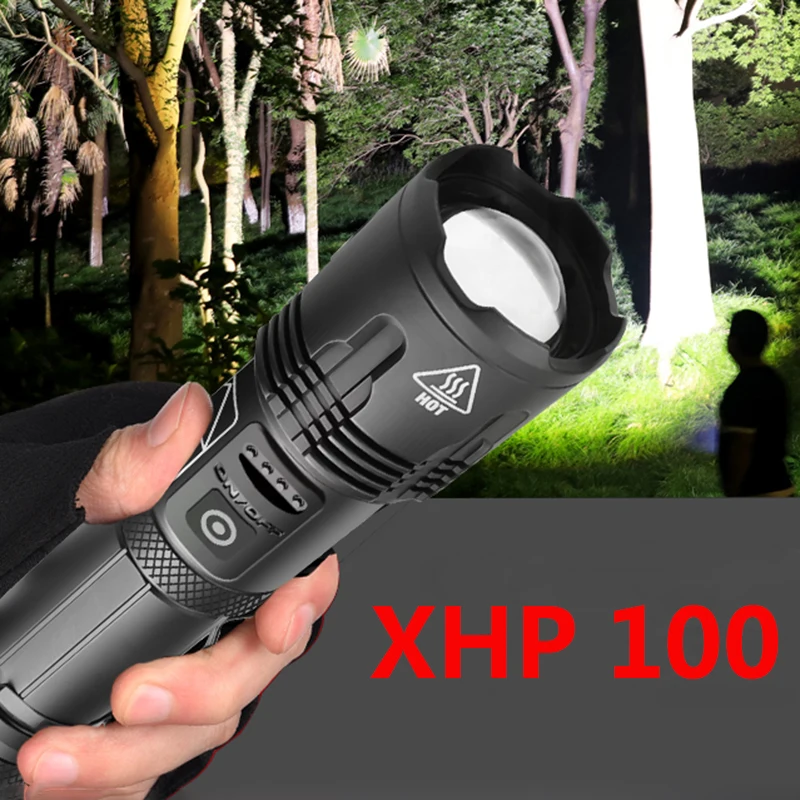 XHP100 High Quality 9-core Led Flashlight Zoomable Torch Usb Rechargeable 18650 or 26650 Battery Power Bank Function Lantern