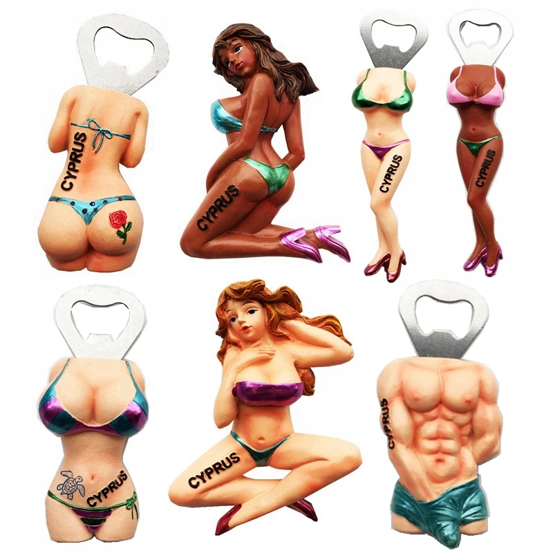 New Hand-made Painted Cyprus Bikini Beauty 3D Fridge Magnets Tourism Souvenirs Refrigerator Magnetic Stickers Gift