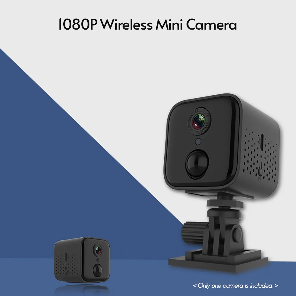 

1080P HD мини-камера Smart WiFi беспроводная камера безопасности ночное видение PIR датчик движения с кронштейном для домашней безопасности