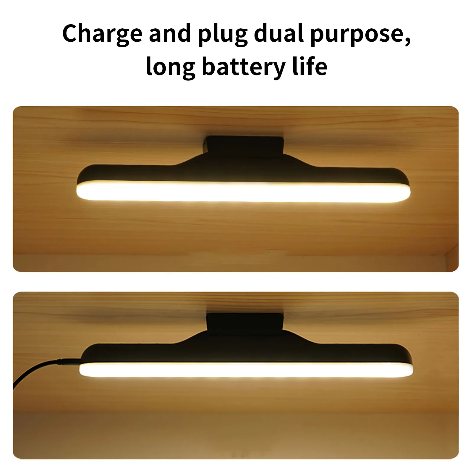 

Wall Cabinet Light Three Colors Adjustable USB Rechargeable Dimmable Closet Light Eye-Caring LED Desk Light Cupboard Lamp