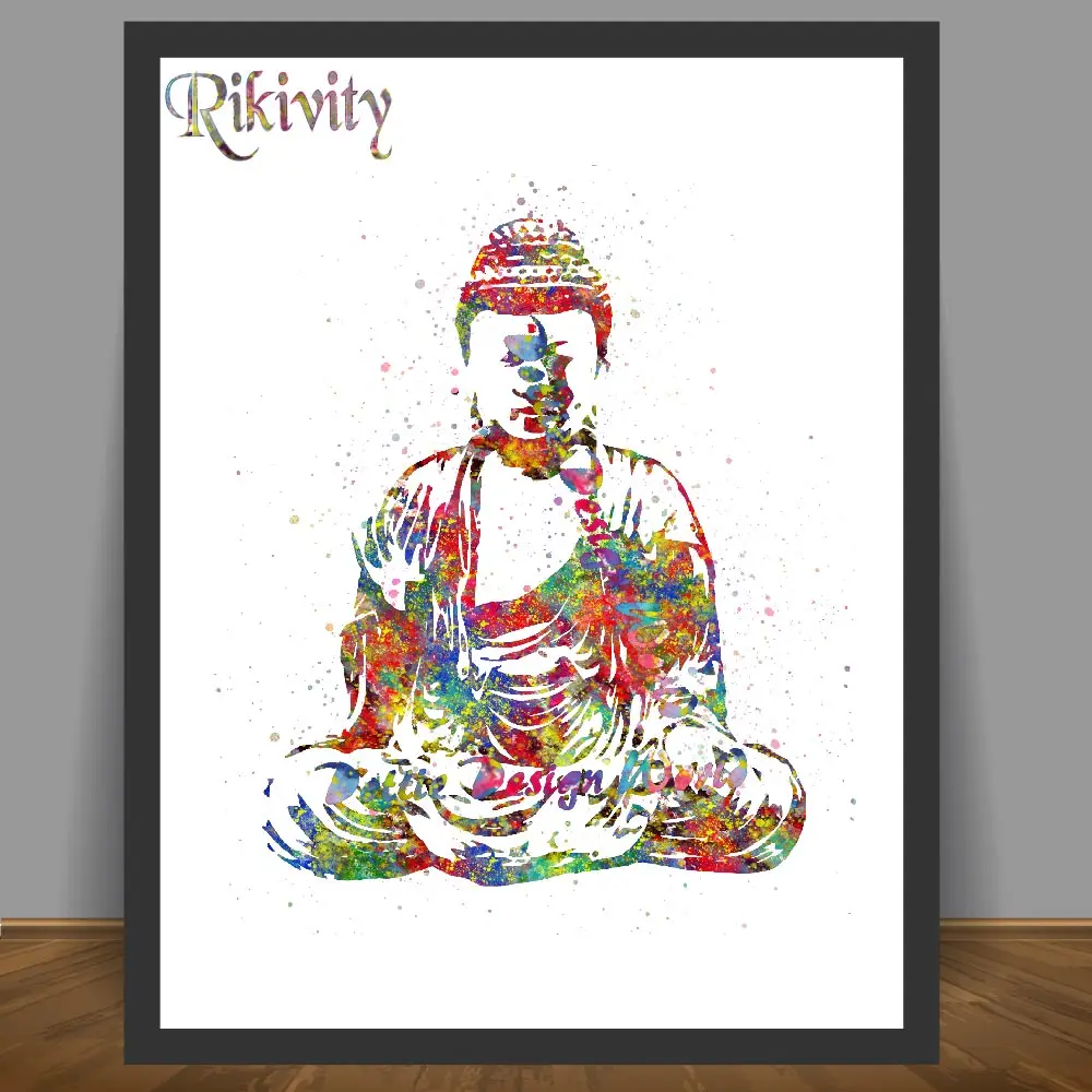 Rikivity OM Мандала с Буддой плакат для йоги принты Картина на холсте современные