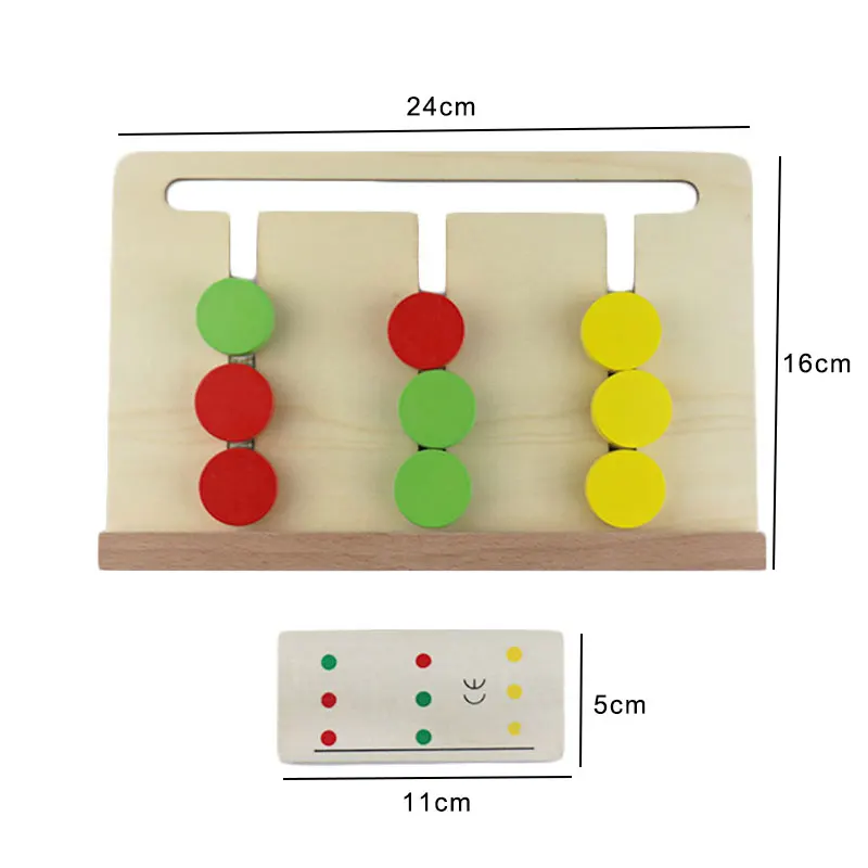 

Montessori children's three color wooden games, preschool children's educational toys