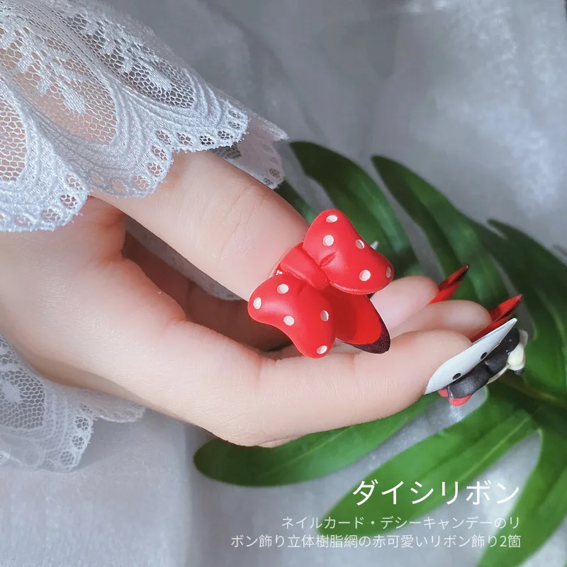 Мультяшная Маргаритка конфетного Цвета Бант в горошек Нейл-арт трехмерные милые