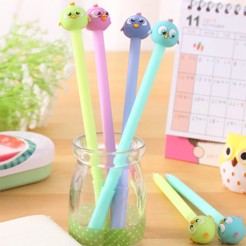 

50pcs Korea's new stationery cute eye-popping bird neutral pen creative signature pen black water pen student ballpoint pen