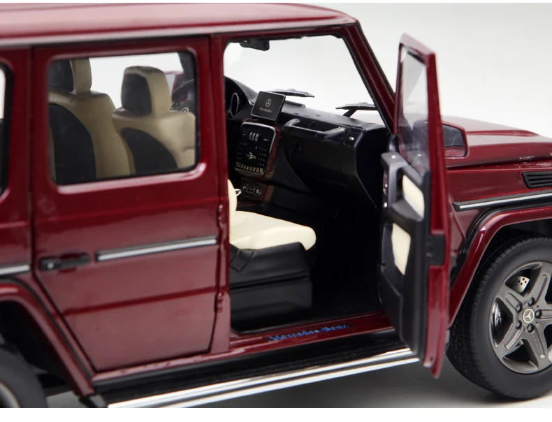 Серебристо-красный длинный осевой модель автомобиля для Benz 1:18 бренд G серии G500
