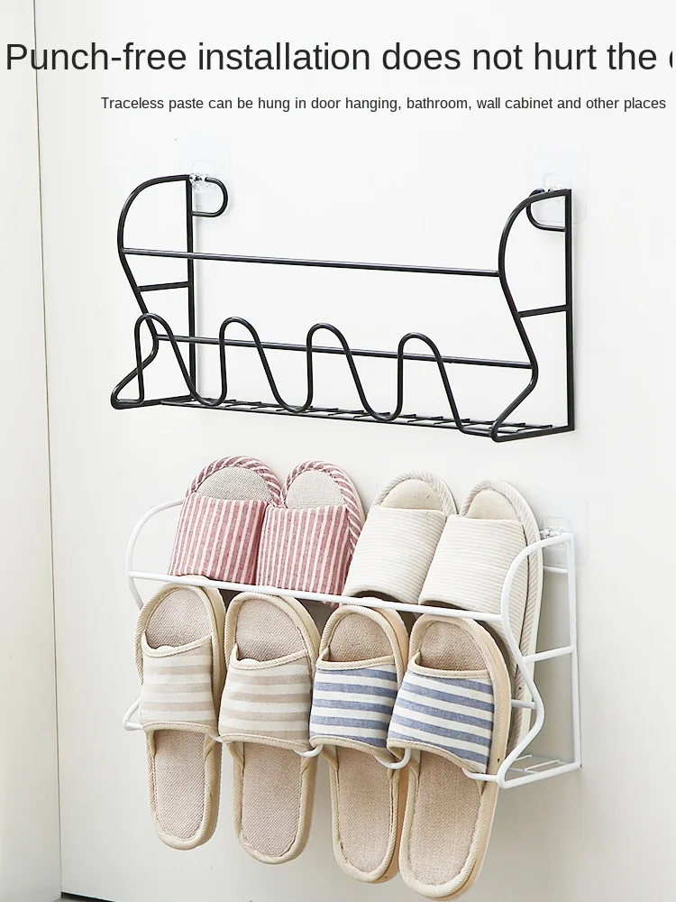 

Simple Doorway Shoe Rack Economical Wall-Mounted Slipper Rack