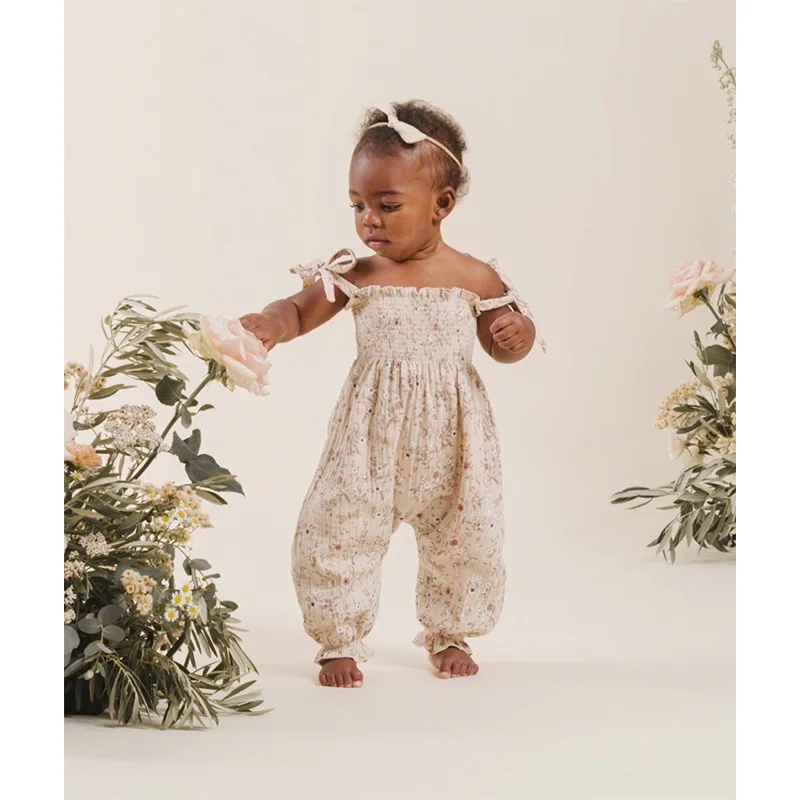 Комплект для малышей из футболки и шортов летние брендовые Детские комбинезоны с