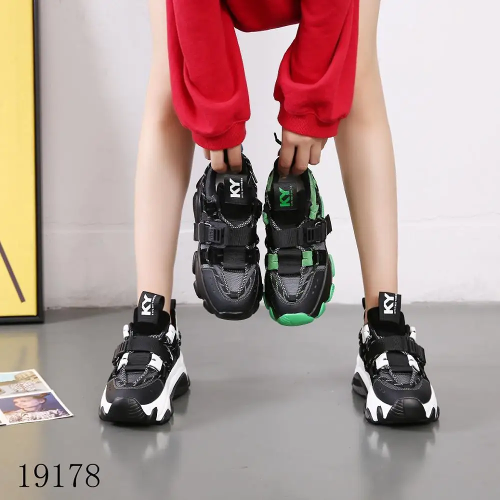 RASMEUP женские массивные кроссовки из натуральной кожи 2019 Модная брендовая