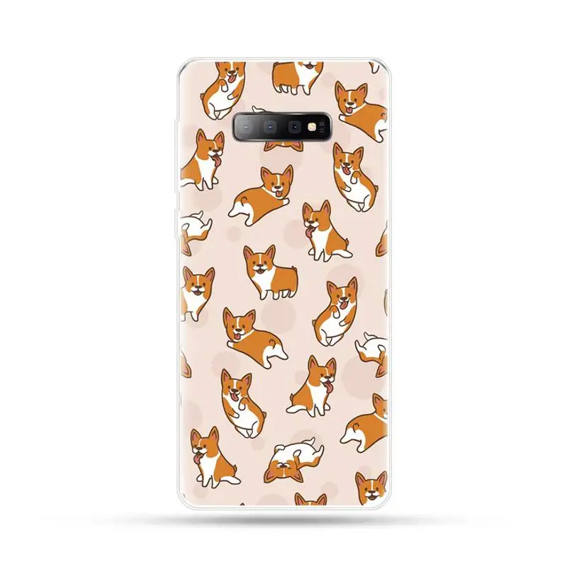 

Cute cartoon dog Corgi animal Phone Case For Samsung Galaxy S5 S7 S8 S9 S10 S10e S20 edge plus lite