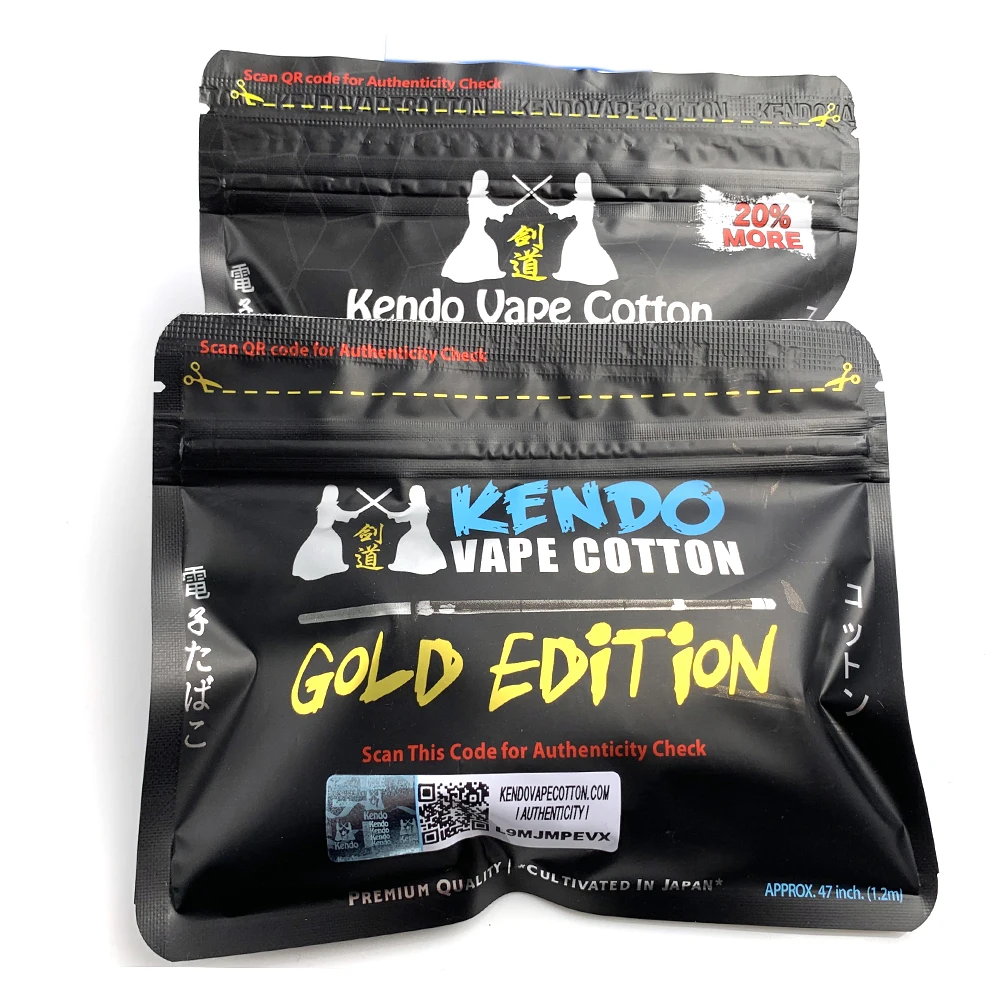 

New Kendo Cotton Gold Edition Vape Cotton for DIY RDA RTA RDTA Atomizer Tank Electronic Cigarette DIY Heat Wire