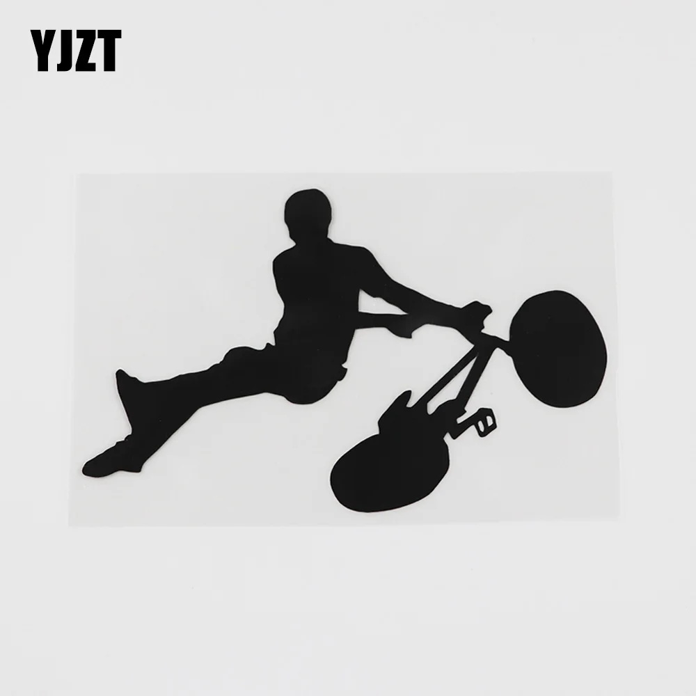 

YJZT 13.5CMX8.4CM Cool Trick Jump Sports Decal Vinyl Car Sticker Black/Silver 8A-0679