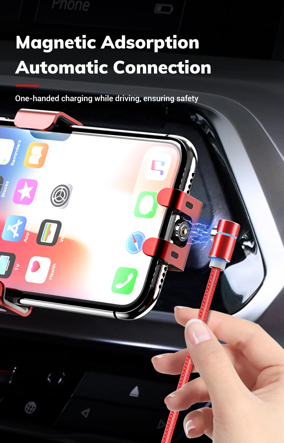 TOPK светодиодный магнитный usb-кабель для быстрой зарядки iPhone X 7, кабель USB type C и кабель Micro usb 5A для samsung Xiaomi huawei