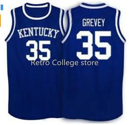 

35 Kevin Grevey Kentucky bule white Basketball Jersey Stitched Custom Any Number Name jerseys
