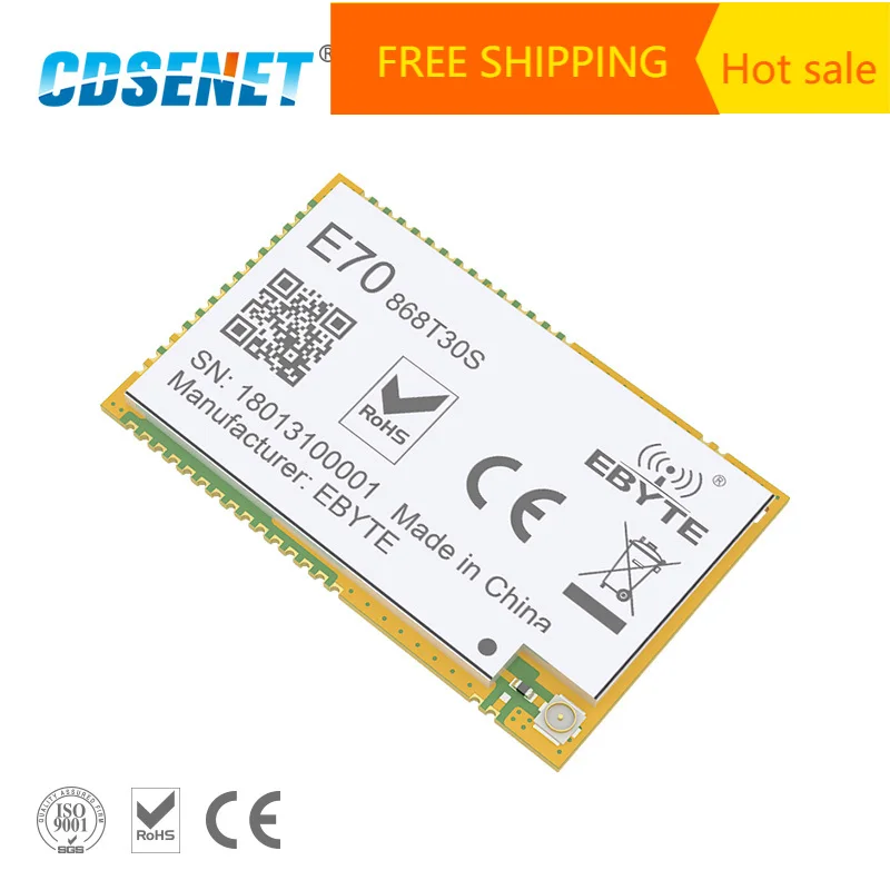868 МГц приемопередатчик CC1310 большой диапазон IoT трансивер 1 Вт CDSENET E70 868T30S SMD Ebyte
