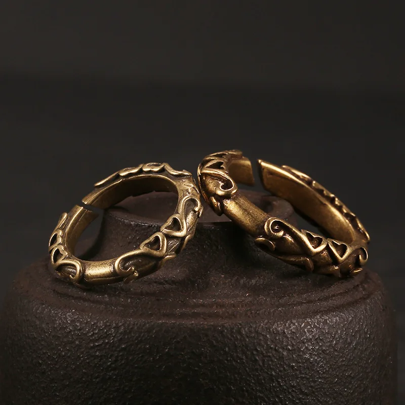 Ручной работы латунная квадратная цепочка для ключей с сердечком старинная