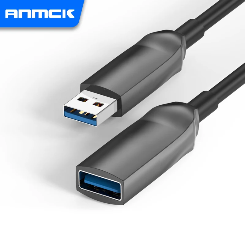 

Anmck USB Extension Cable Optical Fiber Extender For Desktop PC Laptop TV PS4 Xbox SSD USB 3.0 Male to Female Cord Data Cable