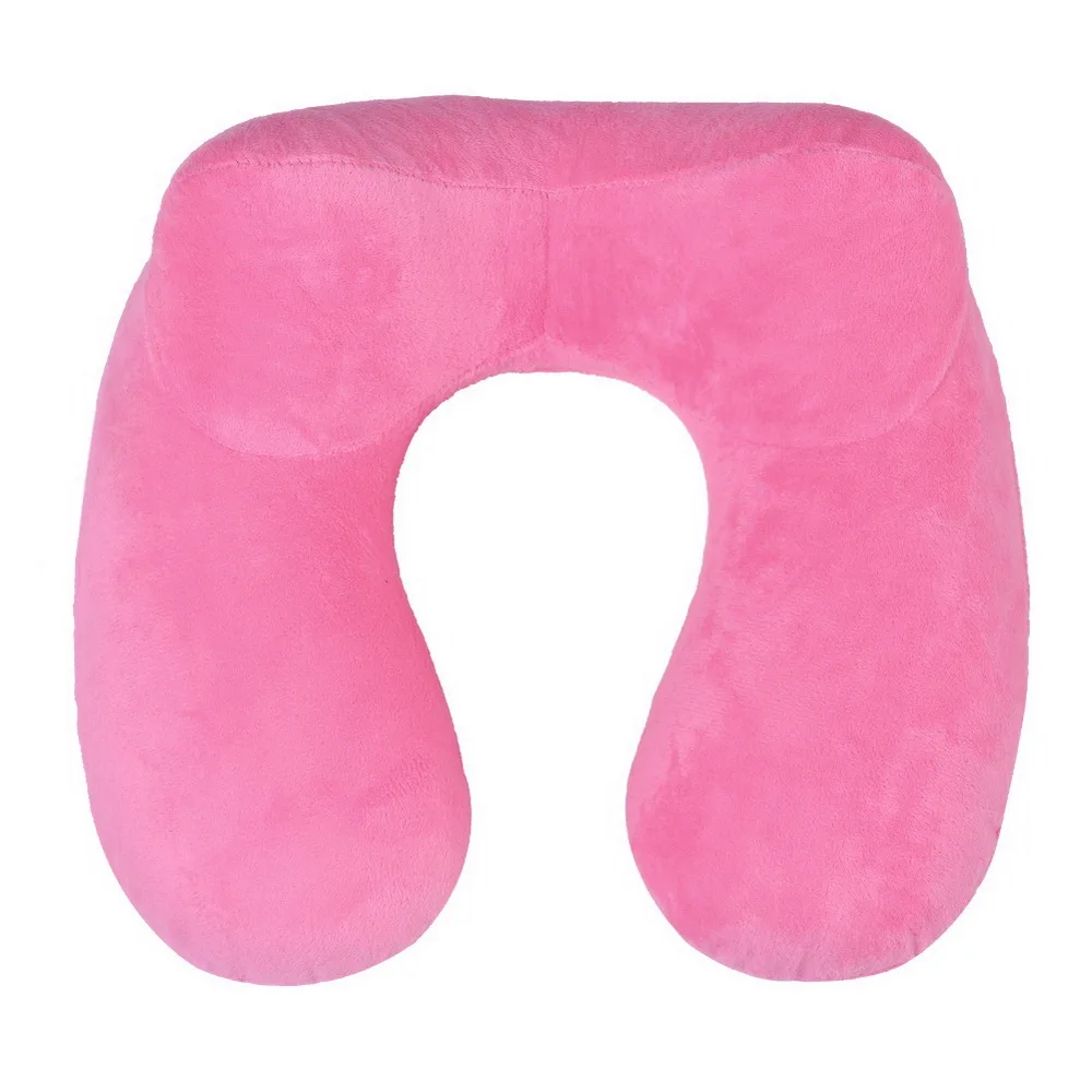 Уличная u-образная подушка для путешествий для самолета Шейная офисная подушка для путешествий с ушной маской для путешествий - Цвет: D-pink