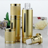 5pc high quality top grade cosmetic packaging 30ml 50ml gold silver airless vacuum lotion bottle essence foundation empty bottle