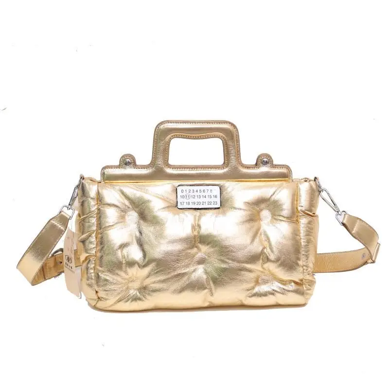 

Luxury Texture Women's Handbag PU 2021 New Space Cotton Bag Fashion Handbag Large Capacity Portable Messenger Shoulder Bag