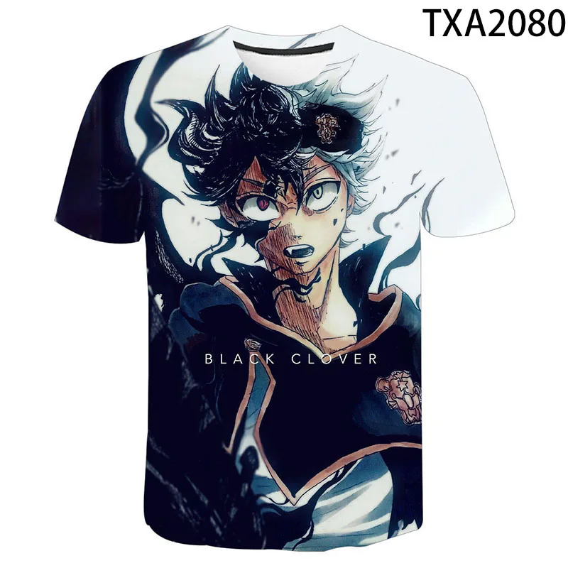 

Men Women Children Black Clover Print 3D T-shirt 2021 Summer New Casual Tee Tops Fashion Harajuk Short Sleeve Streetwear