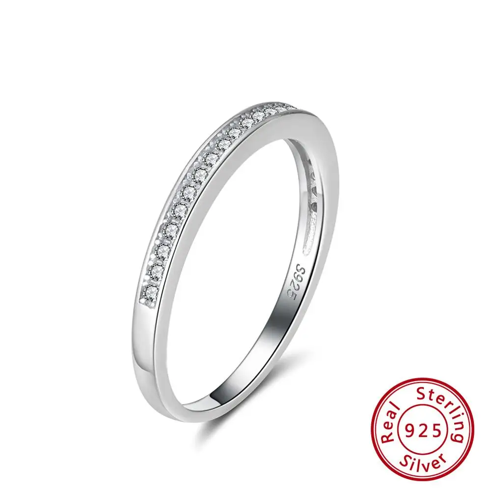 ORSA JEWELS подлинное 925 женское кольцо вечности чистое серебро Циркон Женское Обручальное кольцо подарок на день Святого Валентина ювелирные изделия SR136 - Цвет камня: SR136