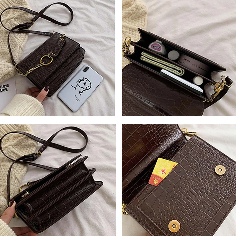 Женская сумка-мессенджер Locimole винтажная сумка через плечо с узором крокодиловая