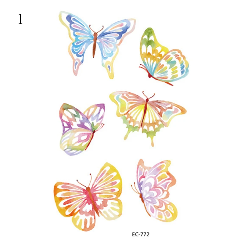 

1PC Colorful Butterfly Tattoo Face Temporary Tattoo Girls Child Tattoo Stickers Body Tattoo for Kids Cute Body Arm Art Decor