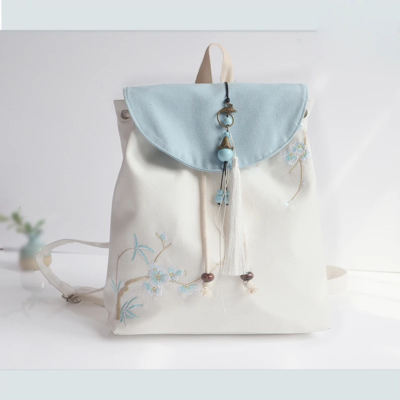Холщовый Рюкзак ручной работы в китайском стиле с вышивкой древнем Ретро