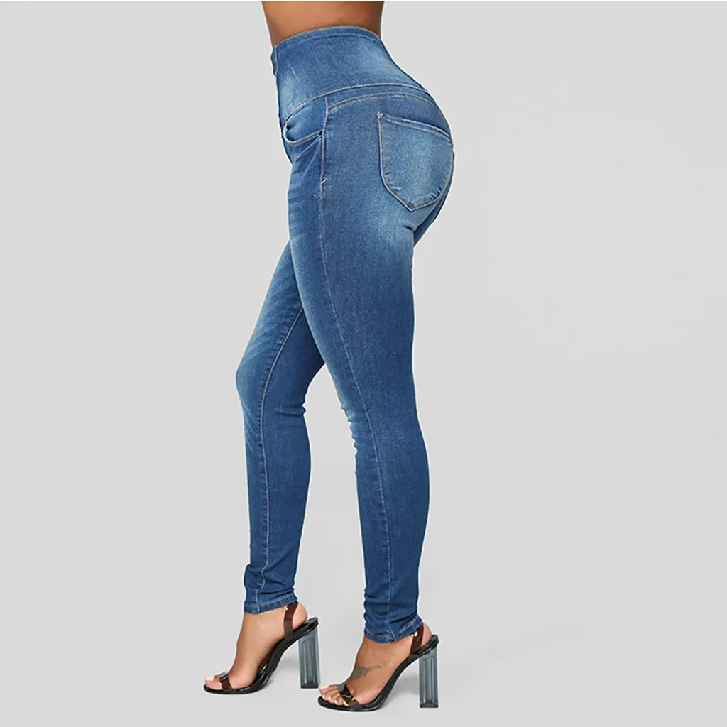 2019 женские осенние эластичные свободные джинсы с дырками повседневные