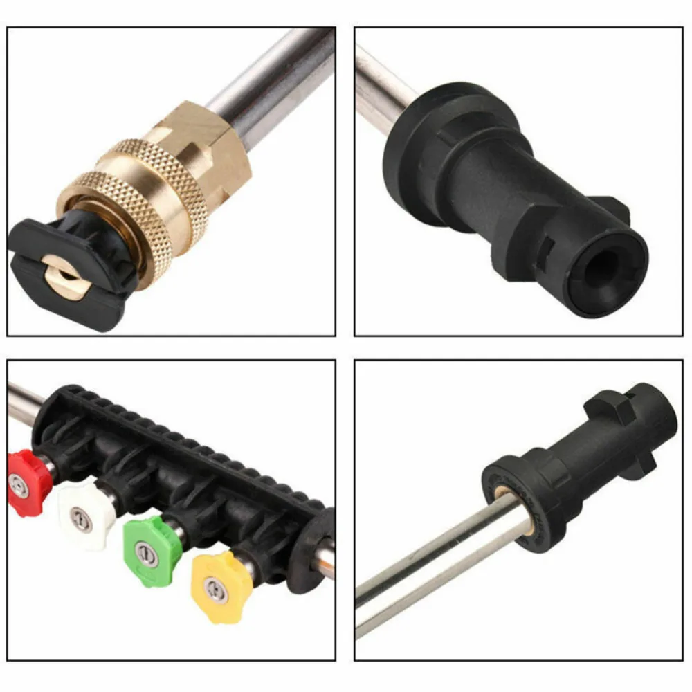 

1pc Pressure Washer 1/4 Inch Quick Connect Turbine Nozzle with 5pcs Spray Tips