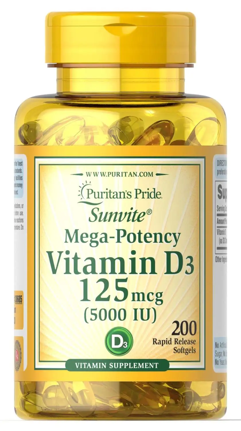 

Pride Vitamin D3 5000 IU 200softgels Supports healthier and younger-looking skin Supports immune health&muscle and bone health