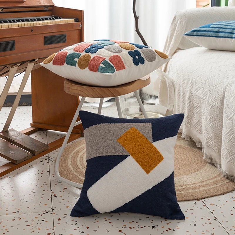 

Cushion Cover 45X45cm Soft Cozy Home Decoration for Living Room Kid Room Small Fresh Cute Dots Embroidery Pillow Cover