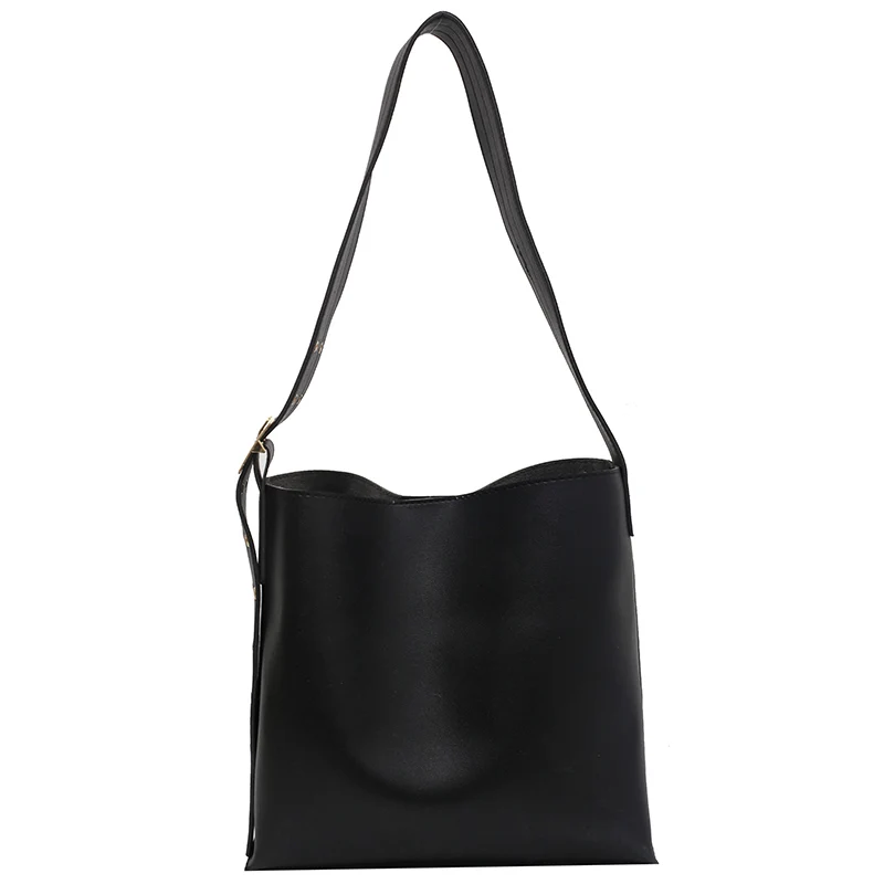 

[BXX] High Capacity PU Leather Crossbody bucket Bags for Women 2021 Winter Branded Handbags Lady Designer Shoulder Bag HP821