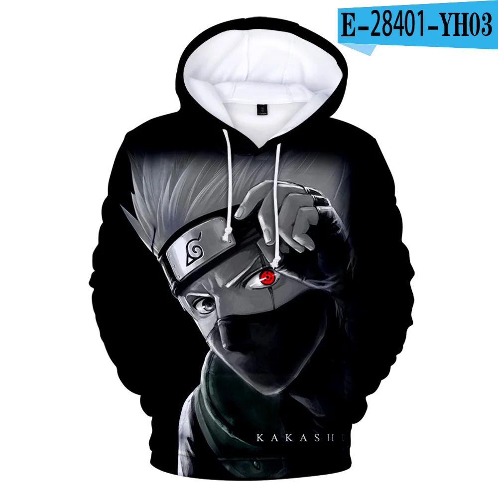 

От 3 до 16 лет Детская толстовка с капюшоном аниме Kakashi, Толстовка для мужчин и женщин, Детская уличная одежда Kakashi 3D, повседневные пуловеры в с...