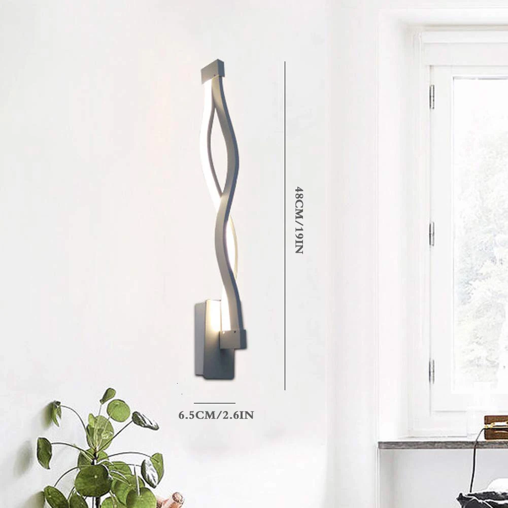 

Modern Minimalist Wall Lamps Living Room Bedroom Bedside 16W AC85V-265V LED Sconce black white Lamp Aisle Lighting decoration