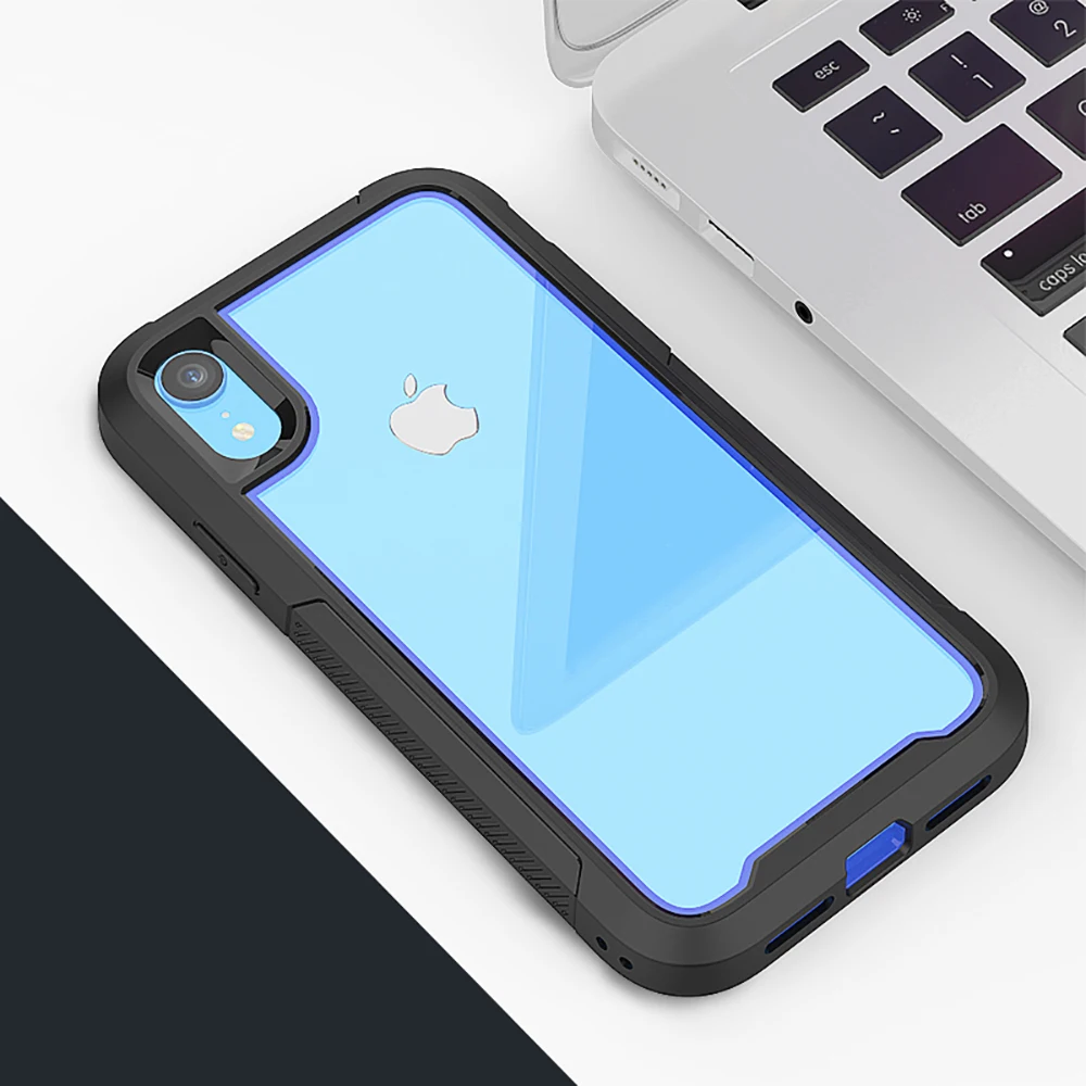 Для iPhone XR X XS 7 8 Plus чехол для телефона двухслойный из ТПУ + ПК гибридный Чехол
