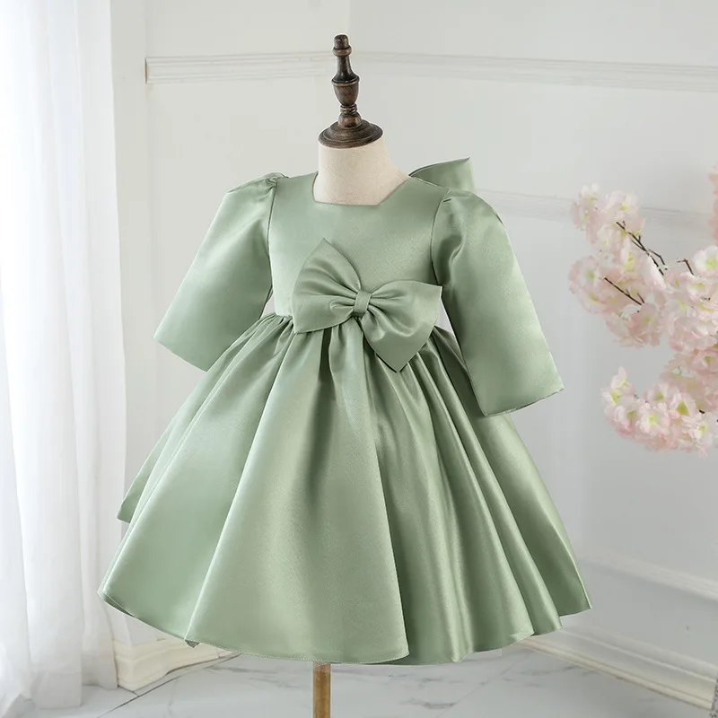 

Kids Princess Dress for Girls Vestidos Big Bow Flower Girl Dresses For Wedding Girl First Communion Gowns Children Prom Clothing