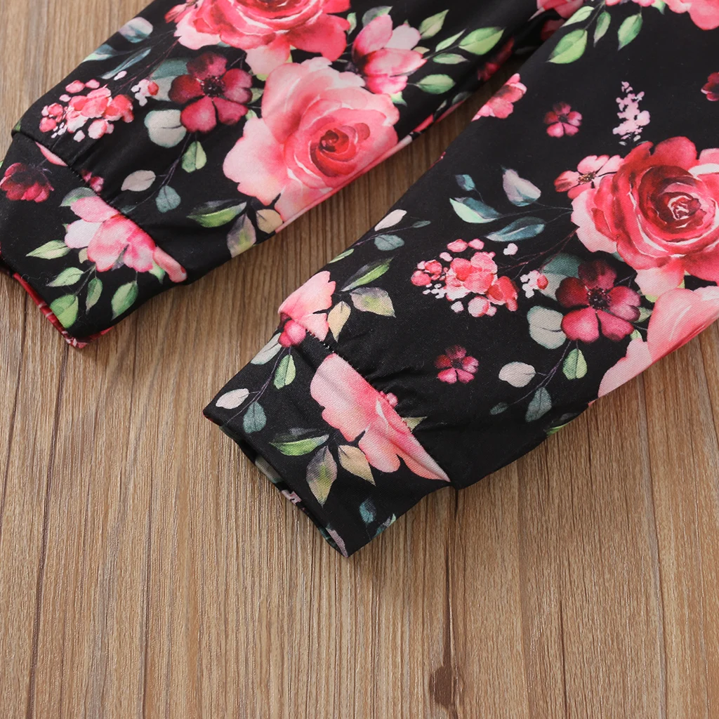 

Sweet Baby Girl Autumn Clothes Letter Print Long Flare Sleeve Romper Flower Long Pants with Headband 0-18M