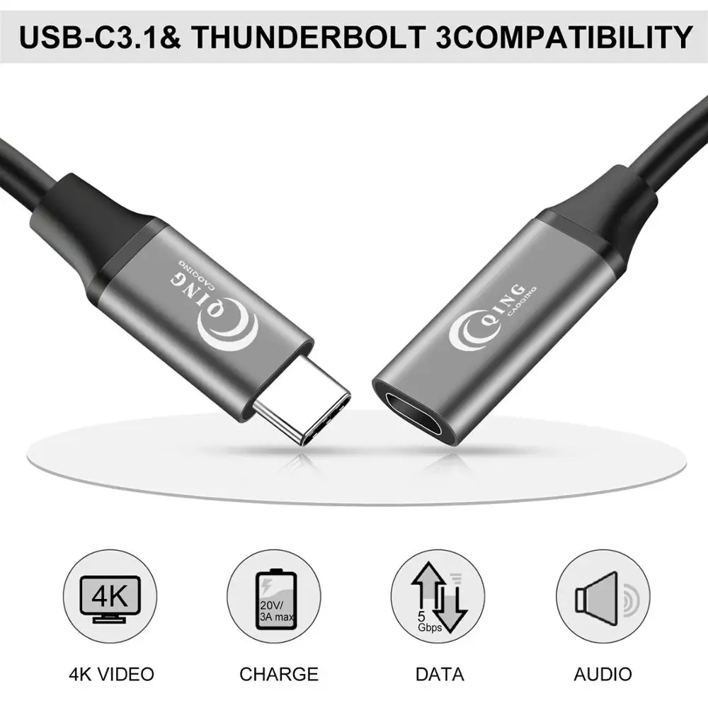 USB C кабель-удлинитель для мужского и женского пола Тип удлинитель шнура USB-C Thunderbolt